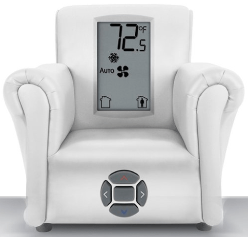 Thermostat in the shape of an airchair