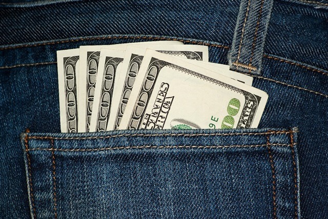 Cash in a back pocket